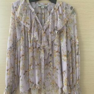 All Saints Lavender Floral Blouse